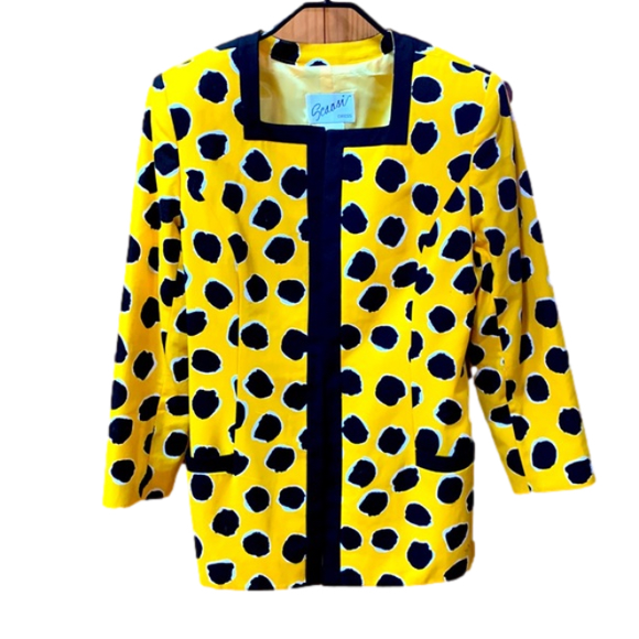 Vintage Jackets & Blazers - Vintage Scaasi Yellow/black Blazer